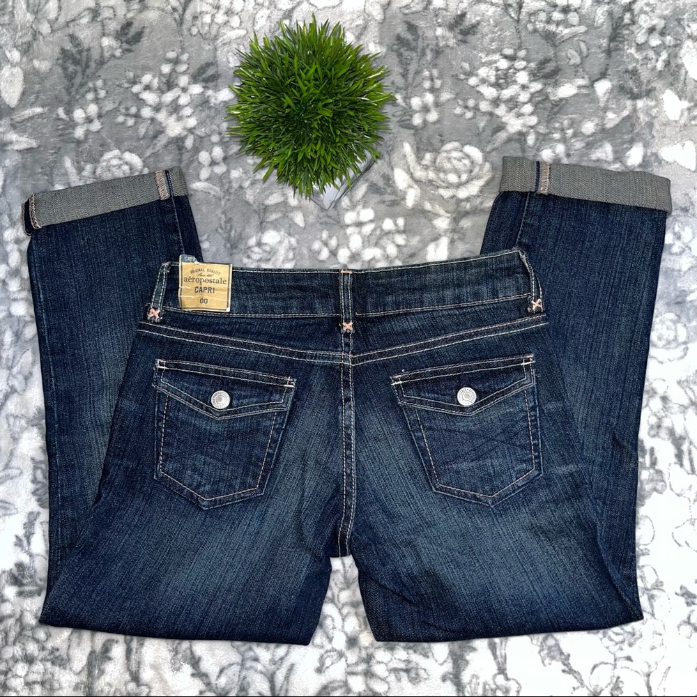 NWT Aeropostale Vintage Low Rise Capri Jeans | Y2K Cropped Denim Capris - Picture 8 of 11